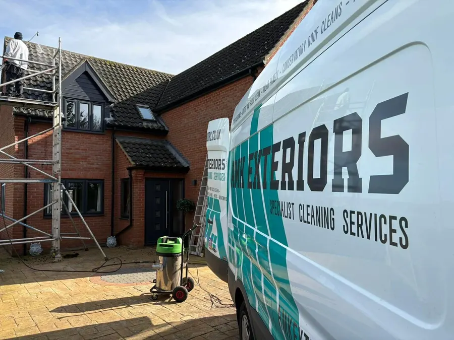 AMK Exteriors roof cleaning job
