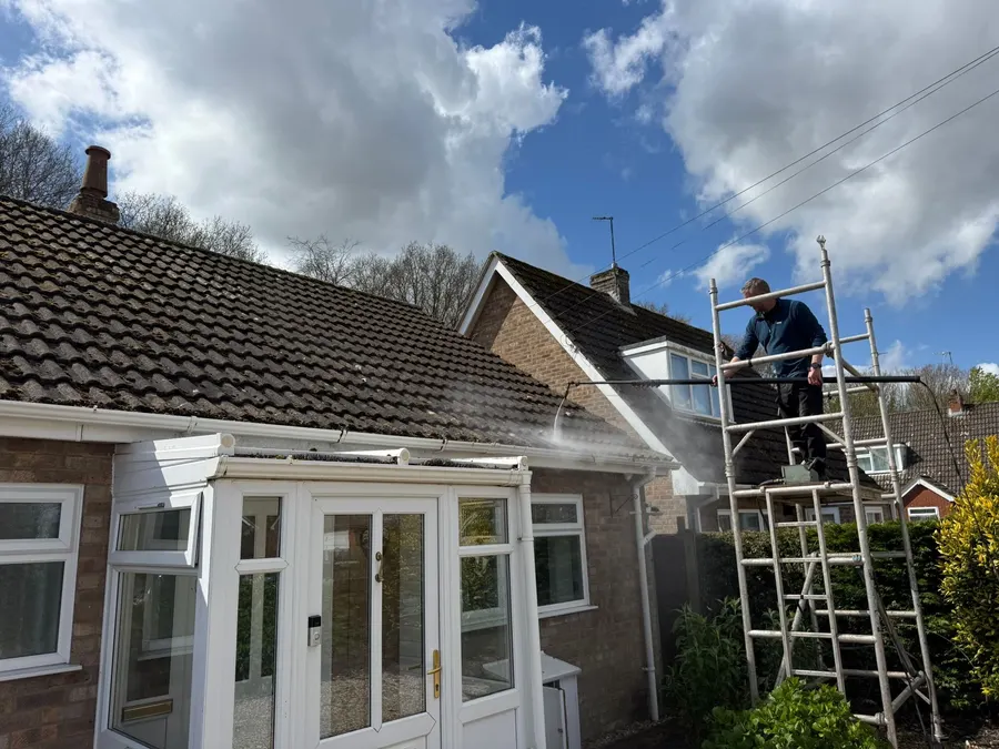 AMK Exteriors roof cleaning job